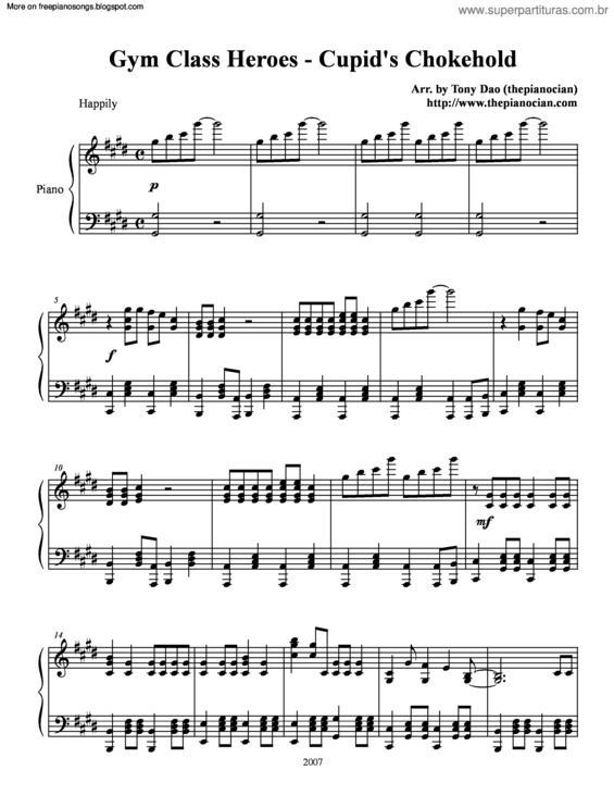 Partitura da música Cupids Chokehold