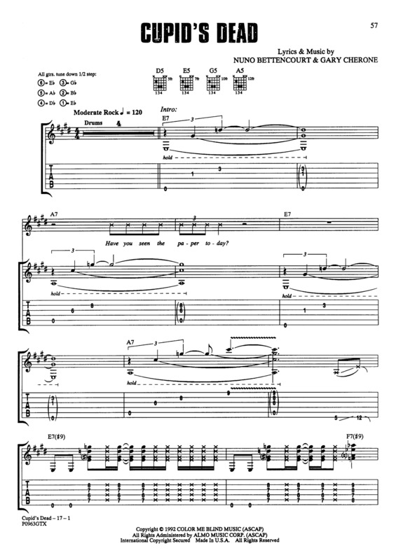 Partitura da música Cupids Dead