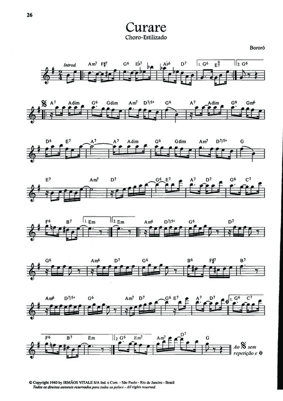 Partitura da música Curare v.4