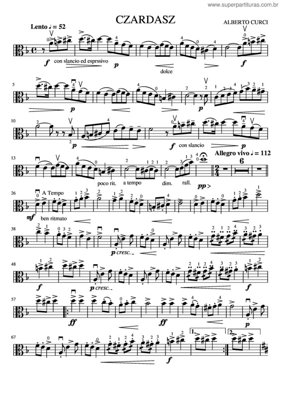 Partitura da música Curci Czardasz Viola