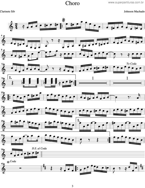 Partitura da música Curió