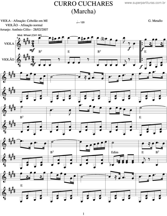 Partitura da música Curro Cuchares