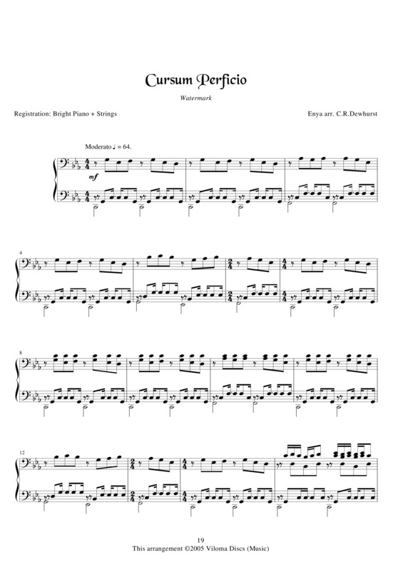 Partitura da música Cursum Perficio