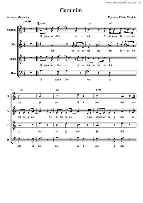Partitura da música Curumim v.2