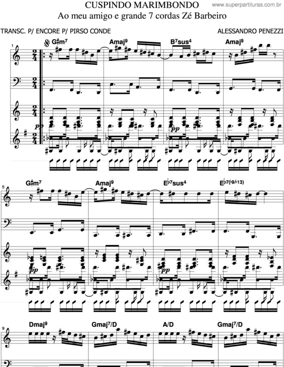 Partitura da música Cuspindo Marimbondo v.2