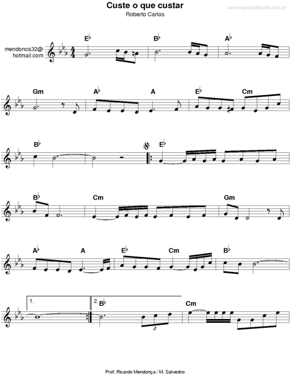 Partitura da música Custe o que Custarr