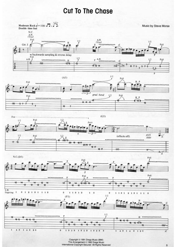 Partitura da música Cut To The Chase