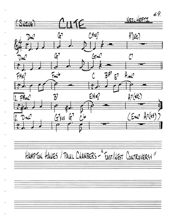 Partitura da música Cute v.5