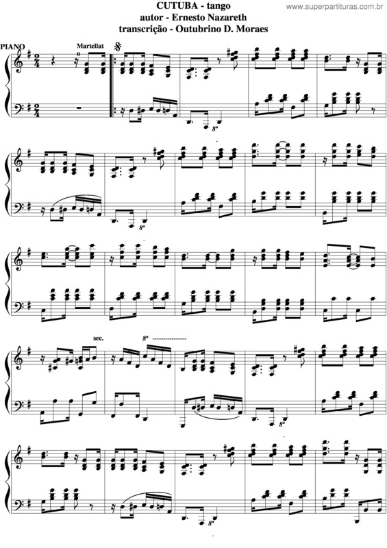 Partitura da música Cutuba v.3