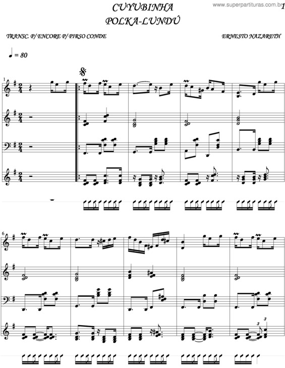 Partitura da música Cuyubinha v.2