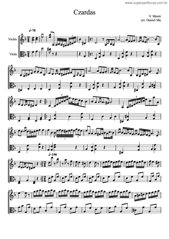 Partitura da música Czardas For Violin And Viola