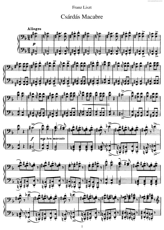 Partitura da música Czárdás macabre