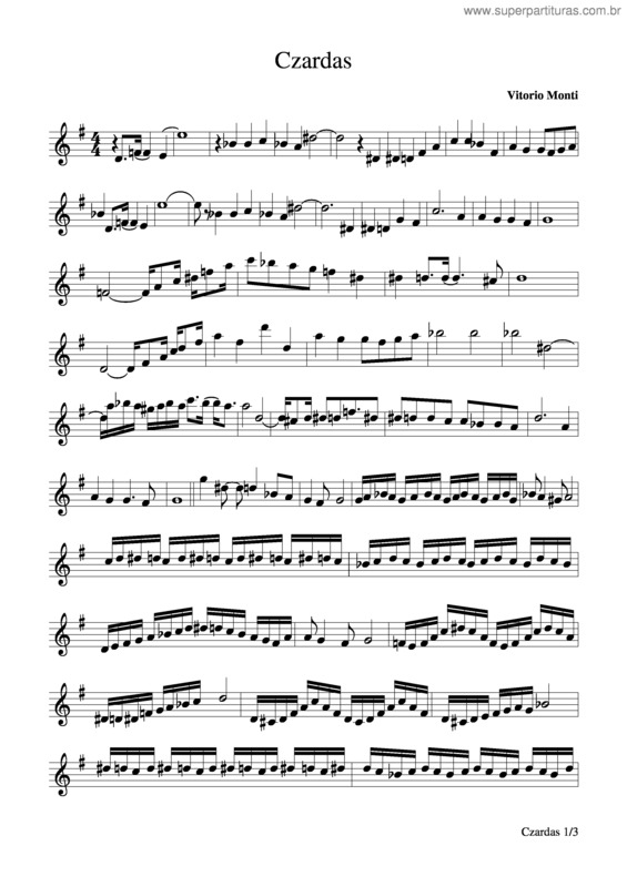 Partitura da música Czardas v.3