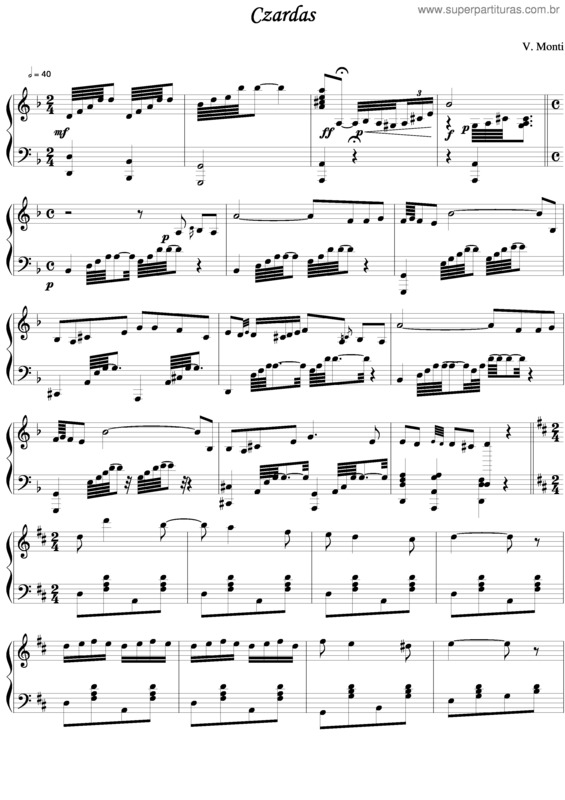 Partitura da música Czardas v.4