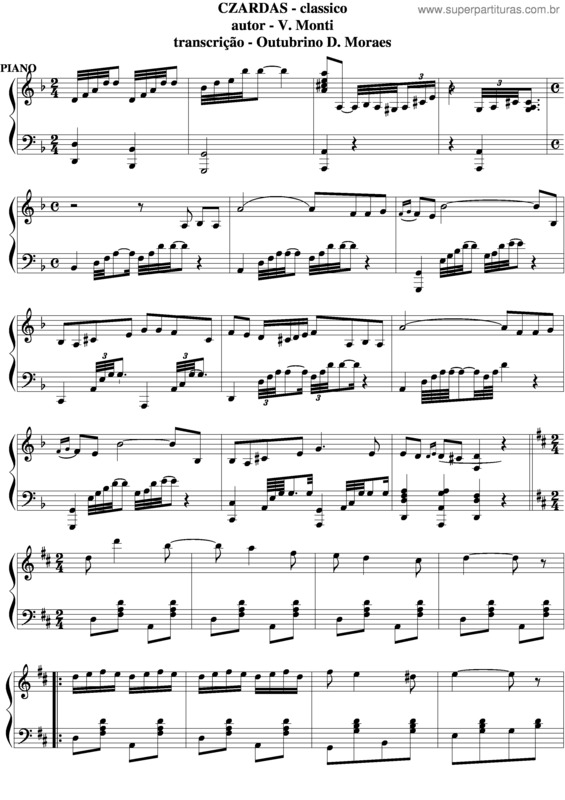 Partitura da música Czardas v.7