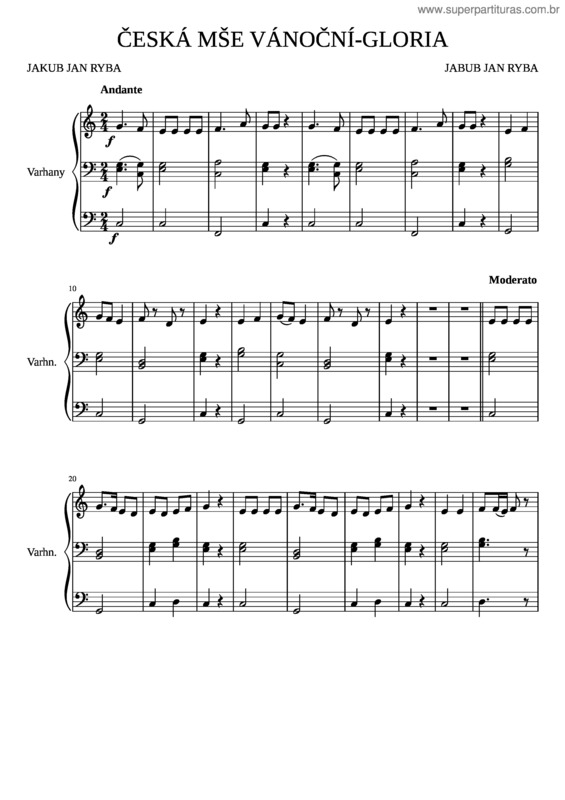 Partitura da música Czech Christmas Mass – Gloria