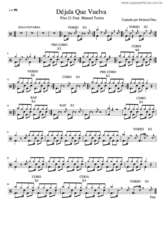 Partitura da música D Jala Que Vuelva
