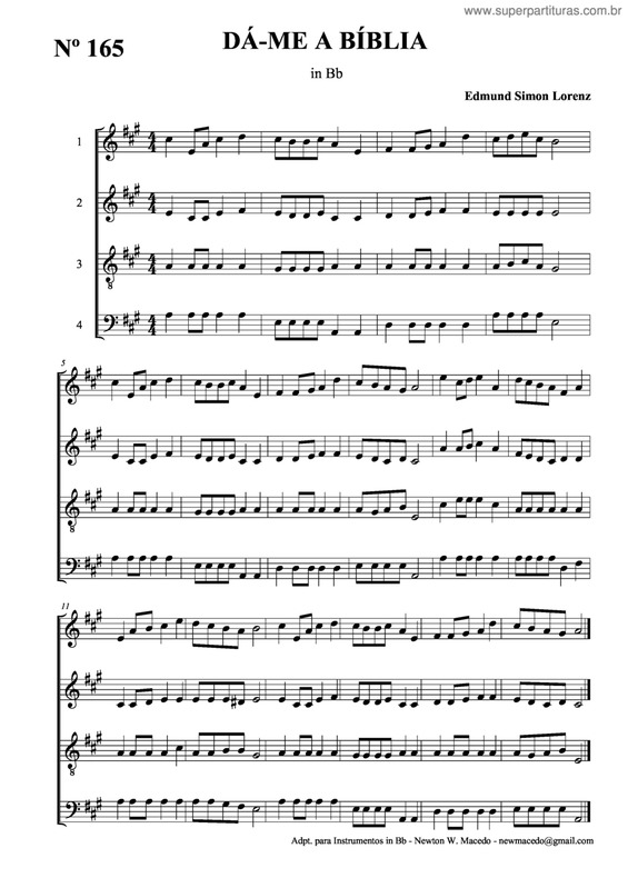 Partitura da música Dá-Me A Bíblia v.2