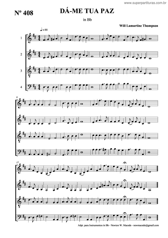 Partitura da música Dá-Me Tua Paz v.2