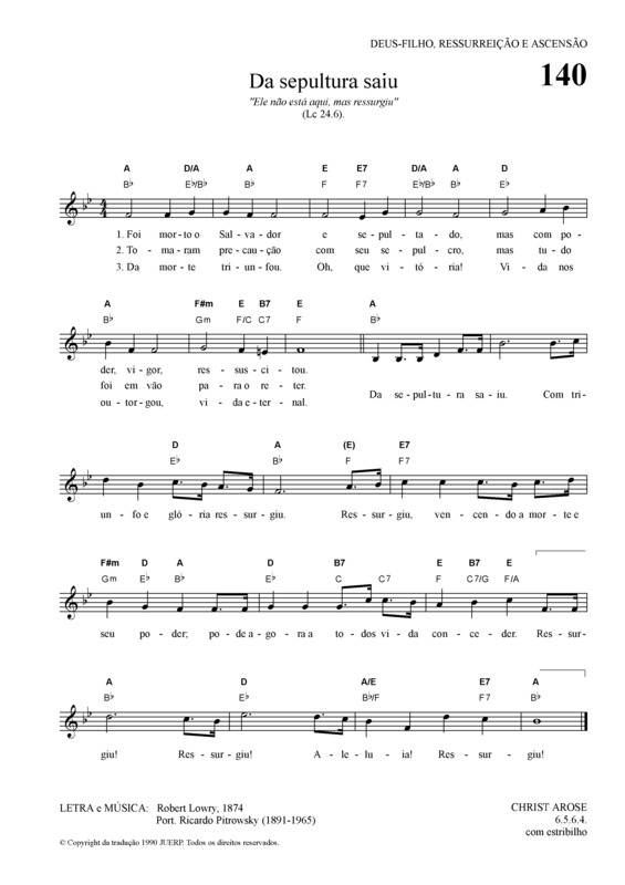 Partitura da música Da Sepultura Saiu