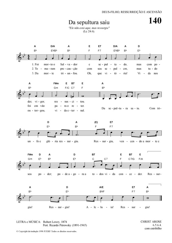 Partitura da música Da Sepultura Saiu