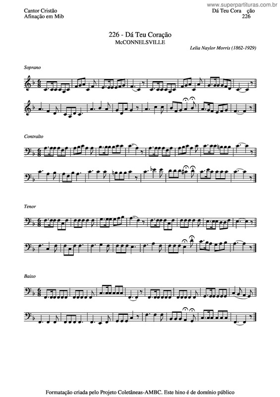 Partitura da música Dá Teu Coração v.4