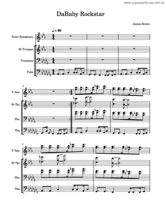 Partitura da música Dababy Rockstar