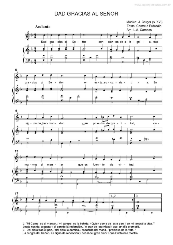 Partitura da música Dad Gracias al Senor