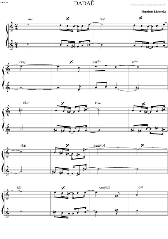 Partitura da música Dadaê