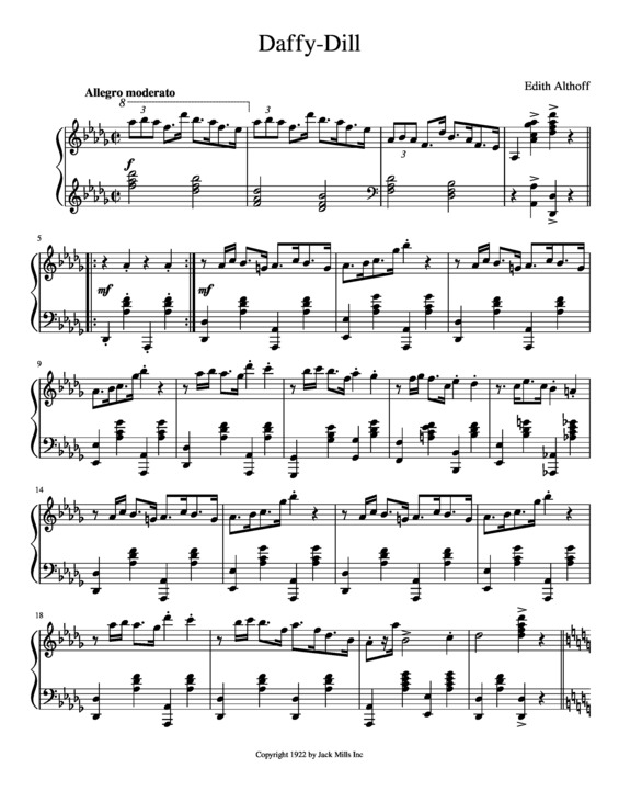 Partitura da música Daffy Dill