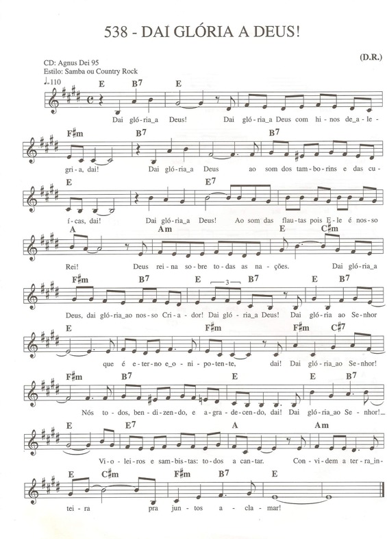 Partitura da música Dai Glória a Deus