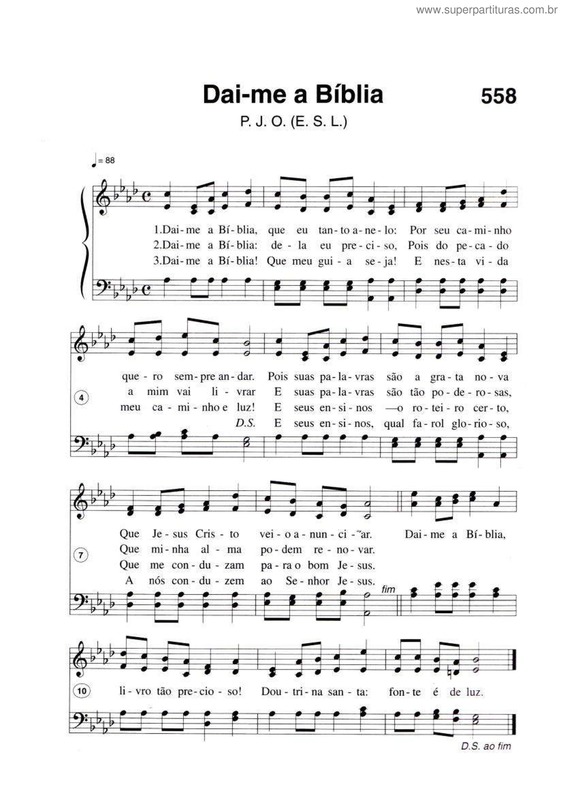 Partitura da música Dai-Me A Bíblia