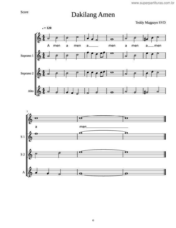 Partitura da música Dakilang Amen