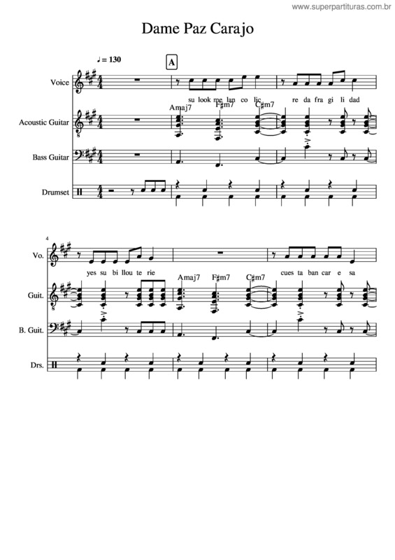 Partitura da música Dame Paz Carajo