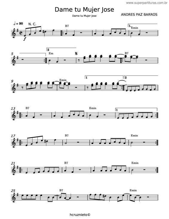 Partitura da música Dame Tu Mujer José – Los 50 De Joselito