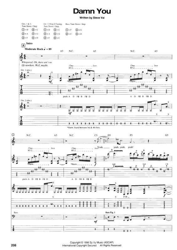 Partitura da música Damn You