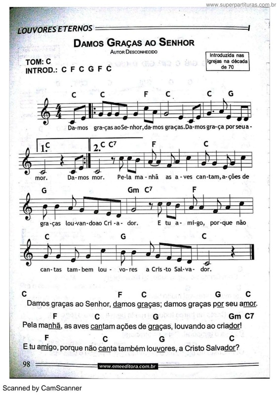 Partitura da música Damos Graças Ao Senhor