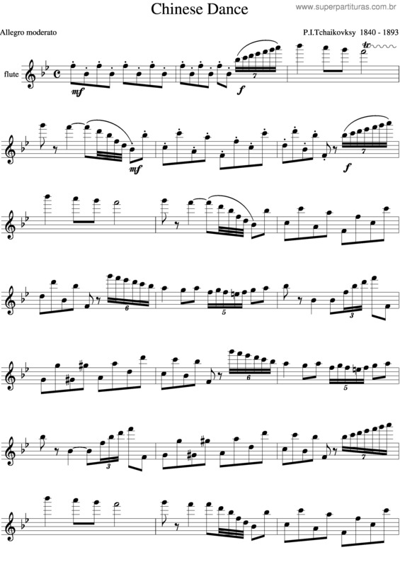 Partitura da música Dança Chinesa v.2