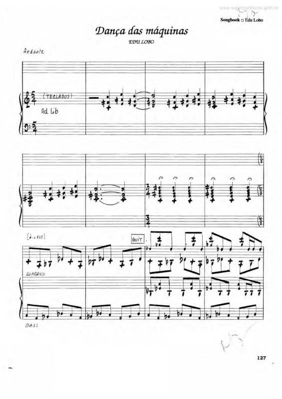 Partitura da música Dança das Máquinas