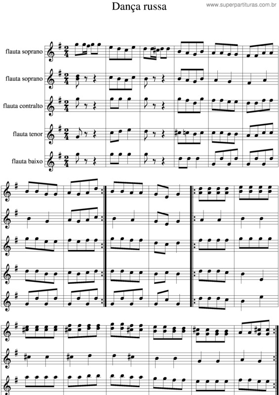 Partitura da música Dança Russa