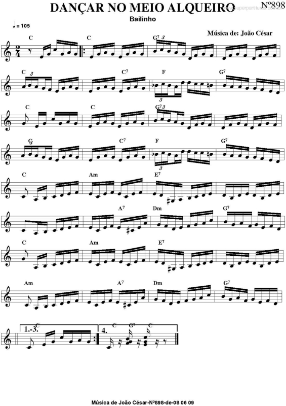 Partitura da música Dançar no Meio Alqueiro