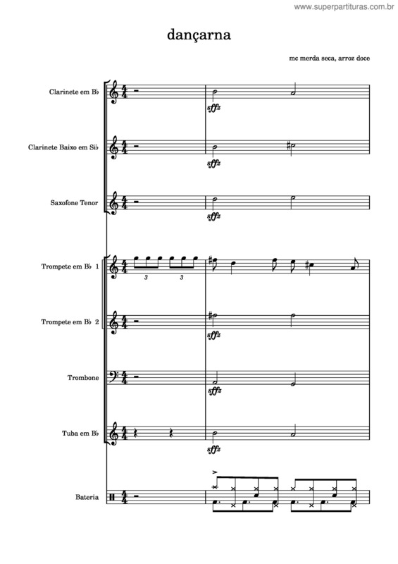 Partitura da música Dançarina – Pedro Sampaio, Mc Pedrinho