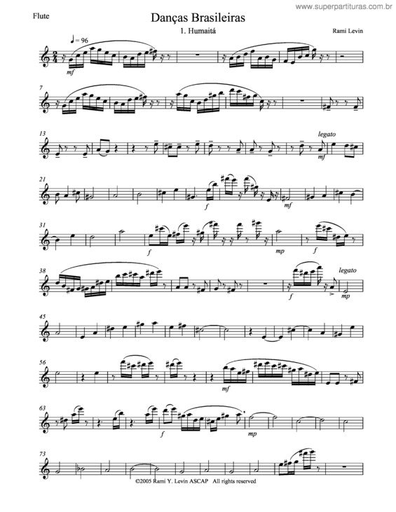 Partitura da música Danças brasileiras v.2