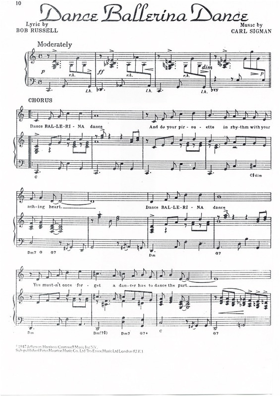 Partitura da música Dance Ballerina Dance