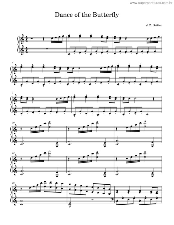 Partitura da música Dance Of The Butterfly