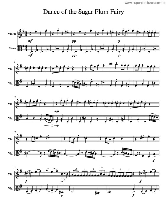 Partitura da música Dance Of The Sugar Plum Fairy v.2