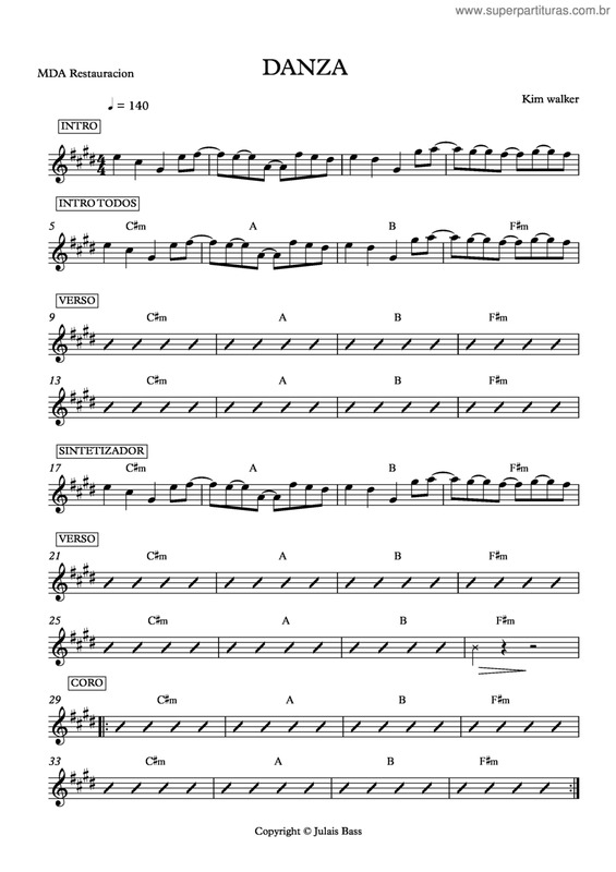 Partitura da música Dance