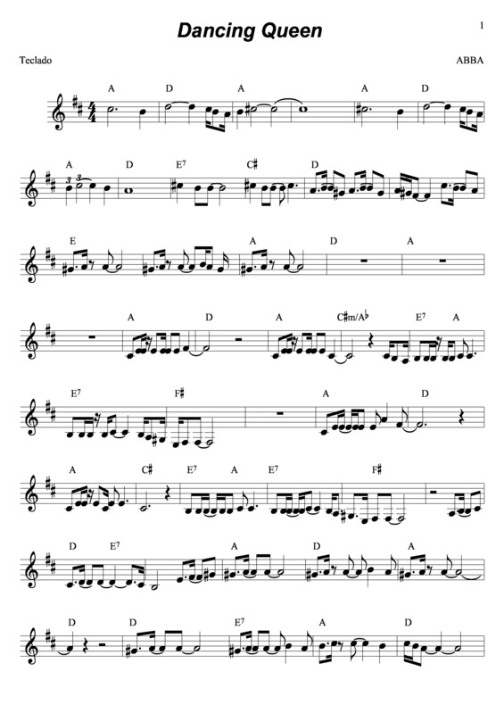 Partitura da música Dancing Queen v.5