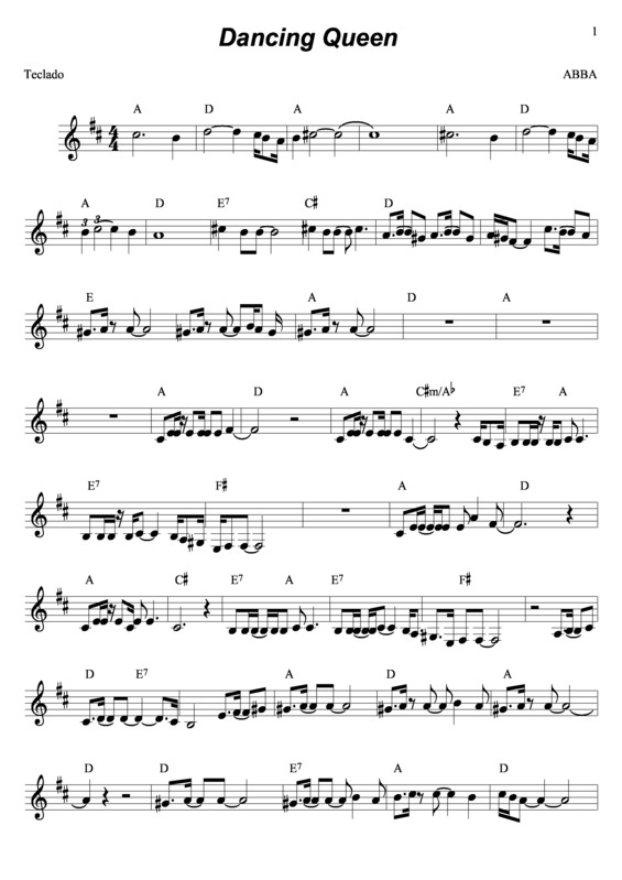 Partitura da música Dancing Queen v.5