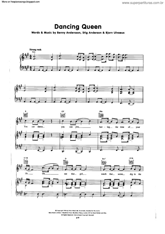 Partitura da música Dancing Queen v.7